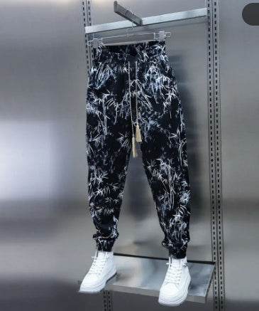 Men's Floral Harem Pants - Summer Loose Fit in Trendy Ice Silk - Buy Center
