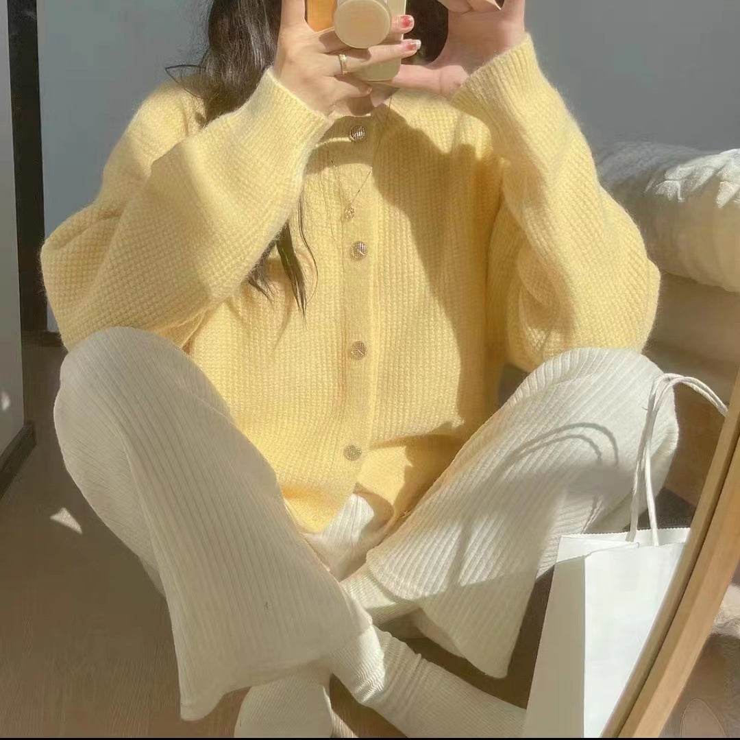 Women's Round Neck Knitted Cardigan - Stylish Cozy Sweater Coat 2025 - Buy Center