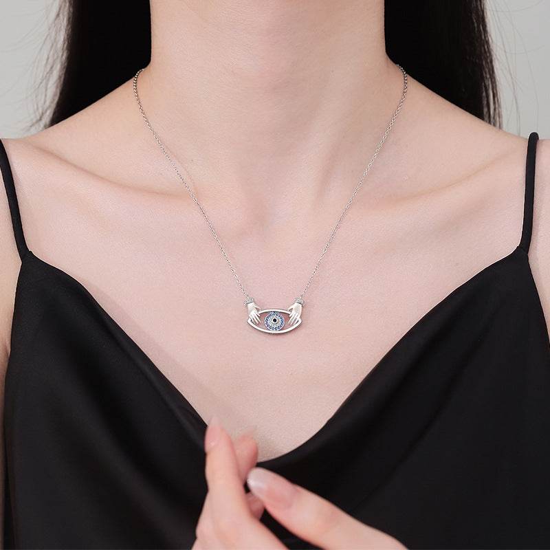Buy Center Women's Hug Pendant Necklace - Stylish Geometry in White & Yellow Gold - Buy Center