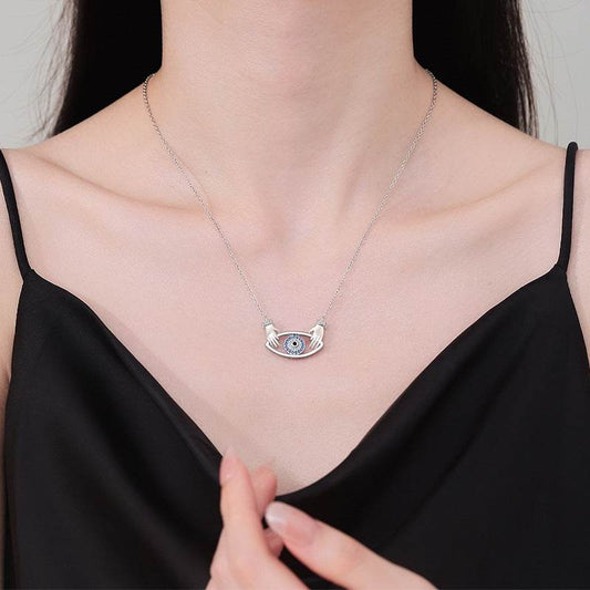 Buy Center Women's Hug Pendant Necklace - Stylish Geometry in White & Yellow Gold - Buy Center