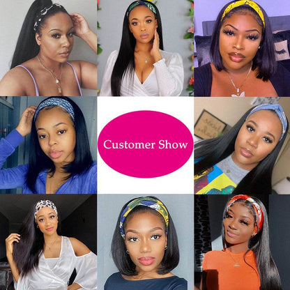 Human Hair Headband Wig - No Lace, Straight Style for Effortless Flair - Buy Center