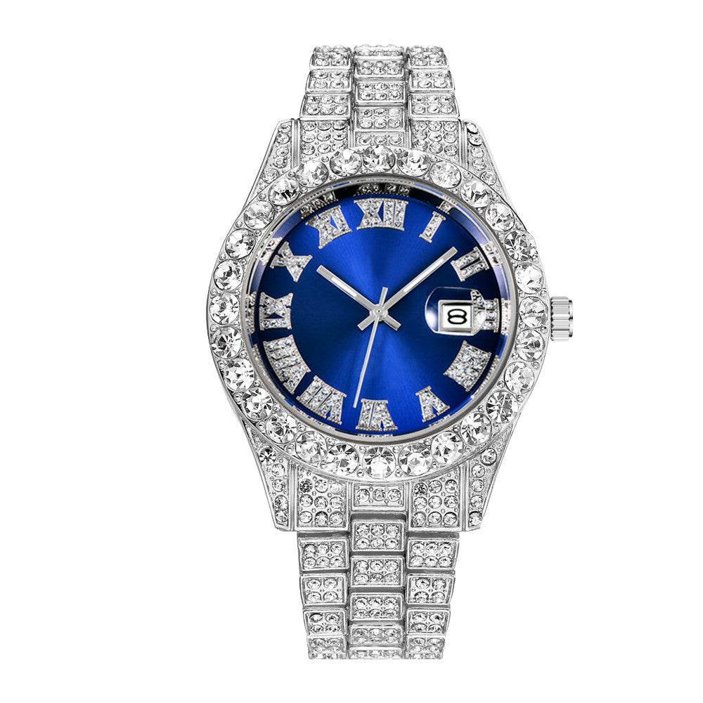Men's Hip Hop Quartz Watch - Stylish Steel Band, Full Drill Design - Buy Center
