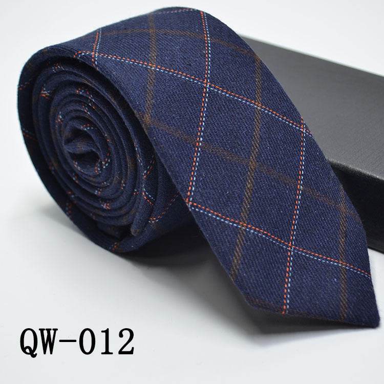 Elegant Men's Super Narrow Bow Tie - Trendy Wool-like Cotton Stripes - Buy Center
