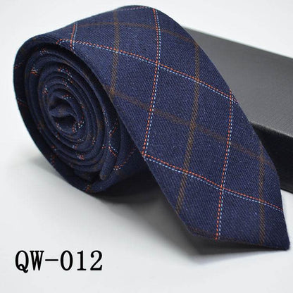 Elegant Men's Super Narrow Bow Tie - Trendy Wool-like Cotton Stripes - Buy Center