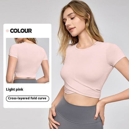 Buycenter Short Sleeve Yoga Top - Comfortable Workout Clothes for Women - Buy Center