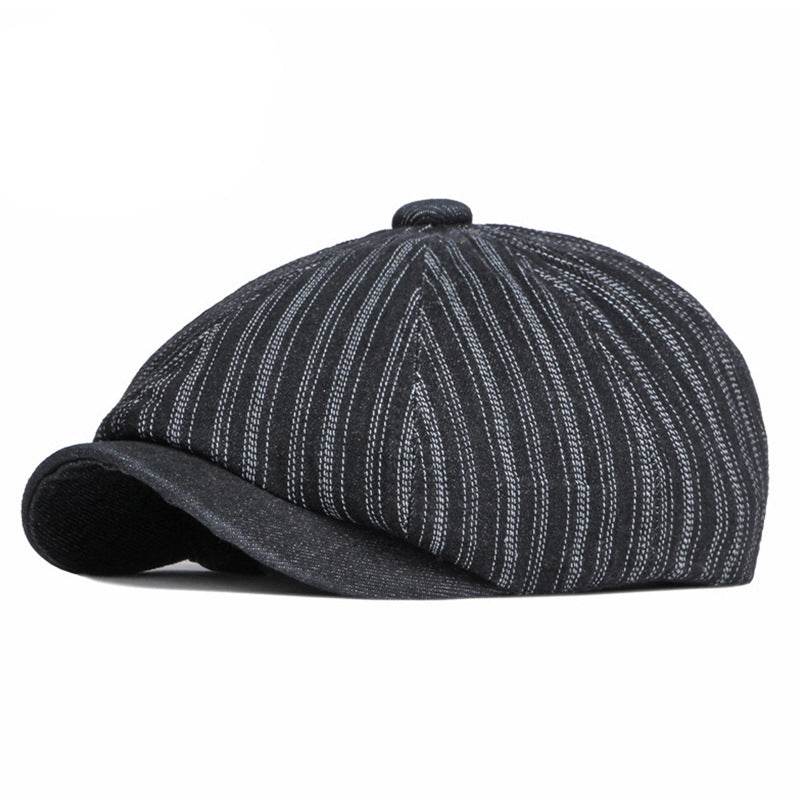 Spring & Autumn Washed Denim Beret - Stylish Octagonal Design for All Seasons - Buy Center