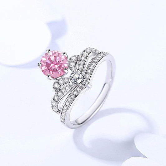 Buy Center Women's Moissanite Crown Ring - 925 Silver Jewelry - Buy Center