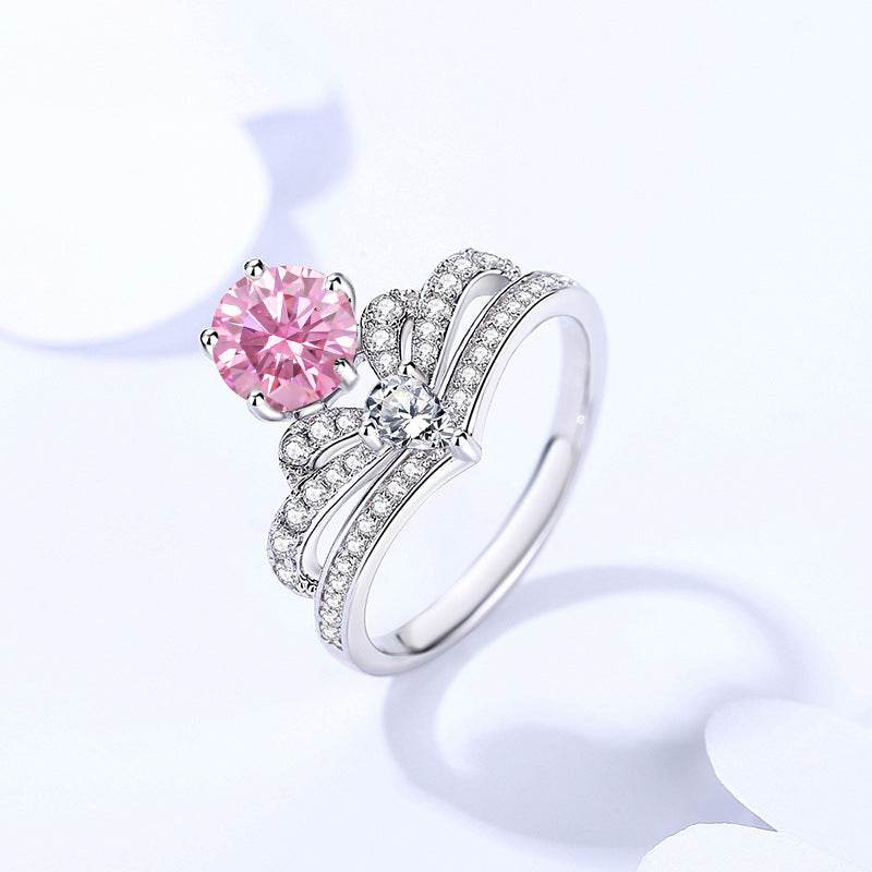 Buy Center Women's Moissanite Crown Ring - 925 Silver Jewelry - Buy Center