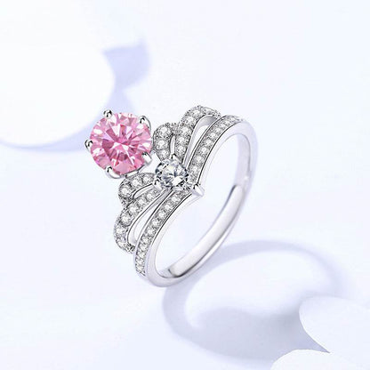 Buy Center Women's Moissanite Crown Ring - 925 Silver Jewelry - Buy Center