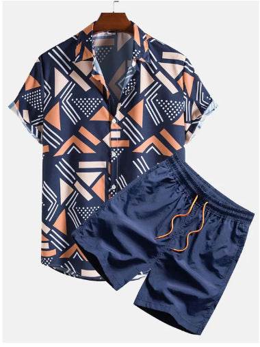 Men's Casual 3D Digital Print Hawaii Suit - Stylish Short Sleeve Shirt & Shorts - Buy Center