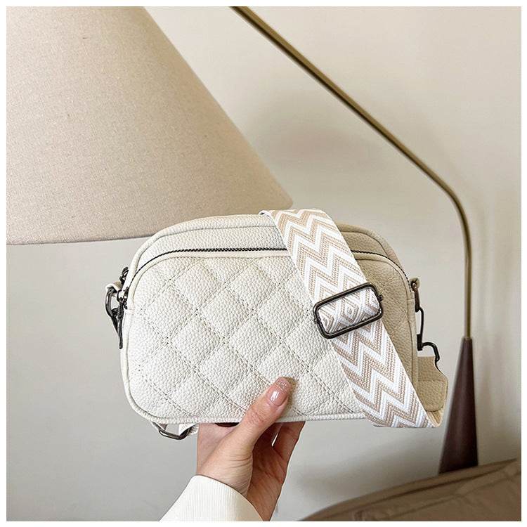 Buycenter Soft Leather Shoulder Messenger Bag - All-Match Diamond Pattern - Buy Center