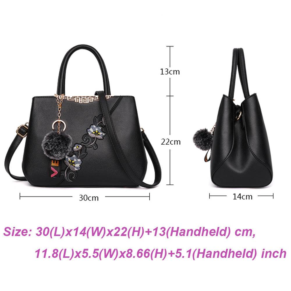 Buycenter Stylish Women's Handbag - Flower Pattern Crossbody Tote Bag - Buy Center
