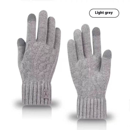 Men's Cold-Proof Woolen Gloves - Stylish Touch Screen & Non-Slip Design - Buy Center
