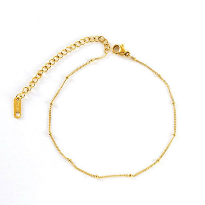 Elegant Stainless Steel Bead Anklet - Geometric Design for Women - Buy Center