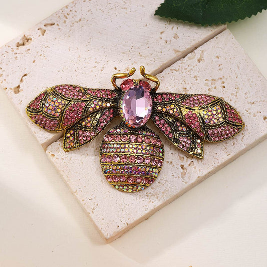 Antique Style Fully Jeweled Bee Brooch - Vintage Elegance & Modern Charm - Buy Center