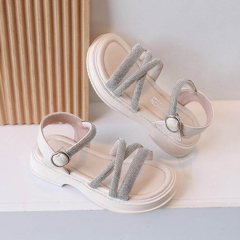Girls' Rhinestone Decorated Sandals - Stylish Comfort for Fashionable Kids - Buy Center