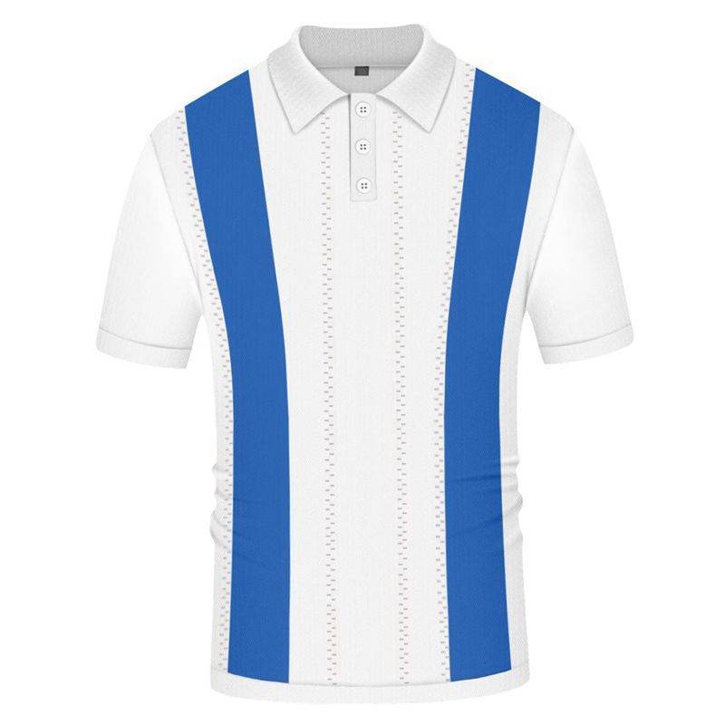 Men's White Striped Slim-fit Sweater - Stylish Tencel Short Sleeves 2025 - Buy Center