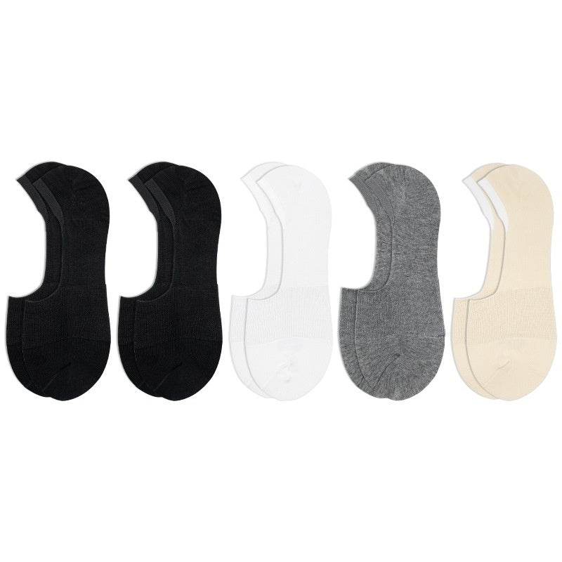 Women's Cotton Invisible Boat Socks - 5 Pairs Non-Slip Summer Style - Buy Center