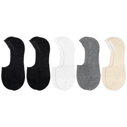 Women's Cotton Invisible Boat Socks - 5 Pairs Non-Slip Summer Style - Buy Center