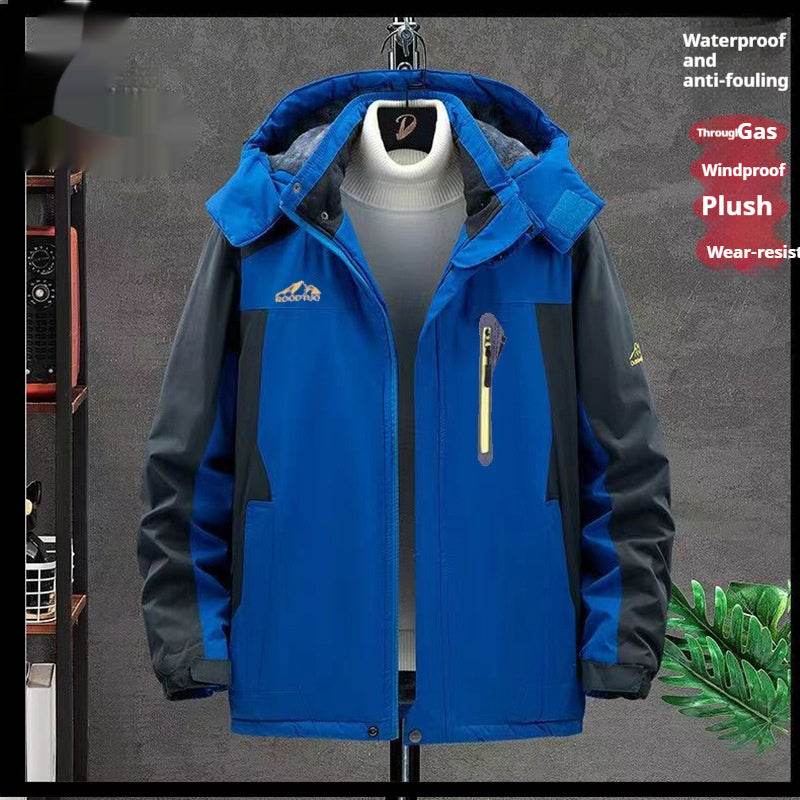 Men's Thick Velvet Waterproof Jacket - Windproof Outdoor Parka 2025 - Buy Center