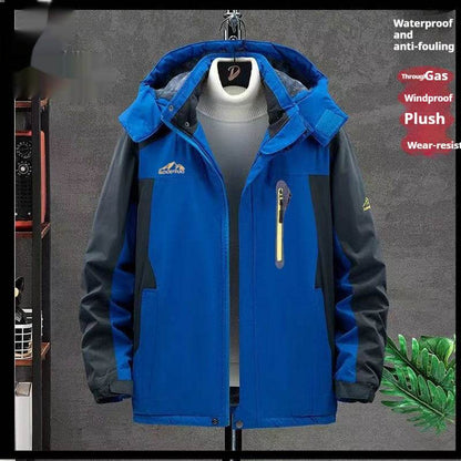 Men's Thick Velvet Waterproof Jacket - Windproof Outdoor Parka 2025 - Buy Center