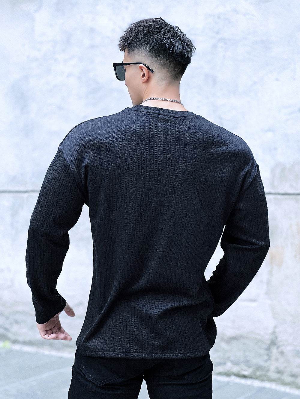 Buycenter Men's Long-Sleeved Sportswear - Striped Cotton Fitness Wear - Buy Center