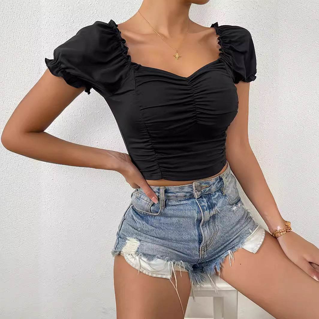 Women's V-Neck Short Sleeve Loose Top - Stylish Spring/Summer Fashion - Buy Center