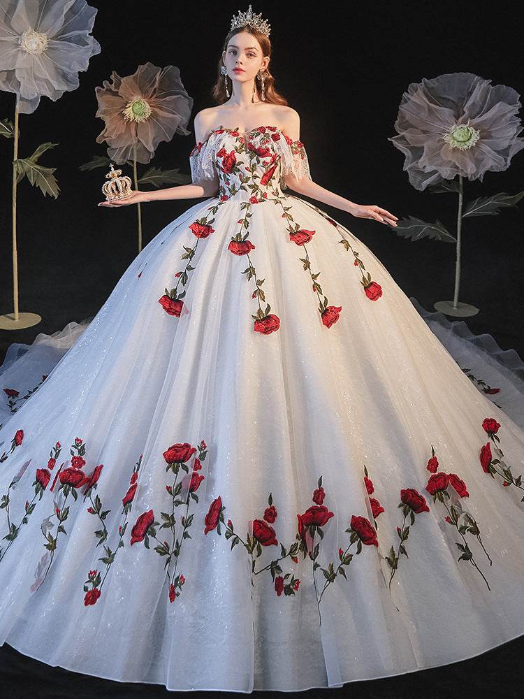 Temperament Bride Bra Trailing Mori Wedding Dress - Elegant Floor-Length Style - Buy Center