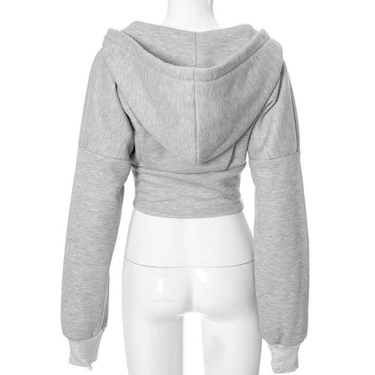 Y2K Zipper Hoodie Cardigan - Trendy Slim-Fit Women’s Corset Jacket - Buy Center