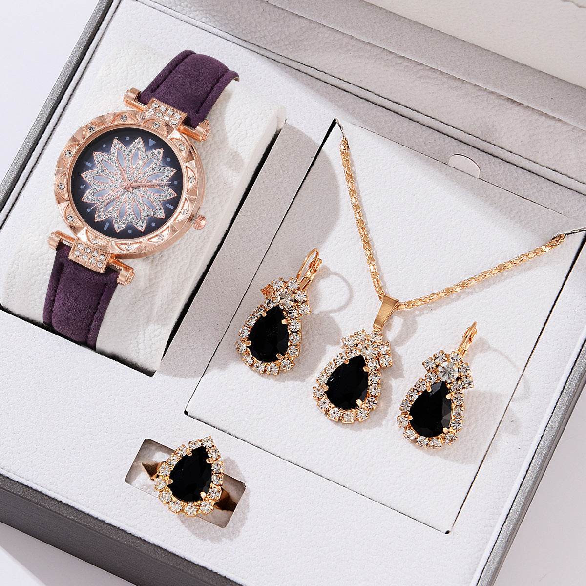 Buy Center Women's Quartz Watch Bracelet Set - Casual Style & Matching Jewelry - Buy Center
