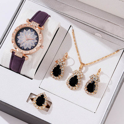 Buy Center Women's Quartz Watch Bracelet Set - Casual Style & Matching Jewelry - Buy Center
