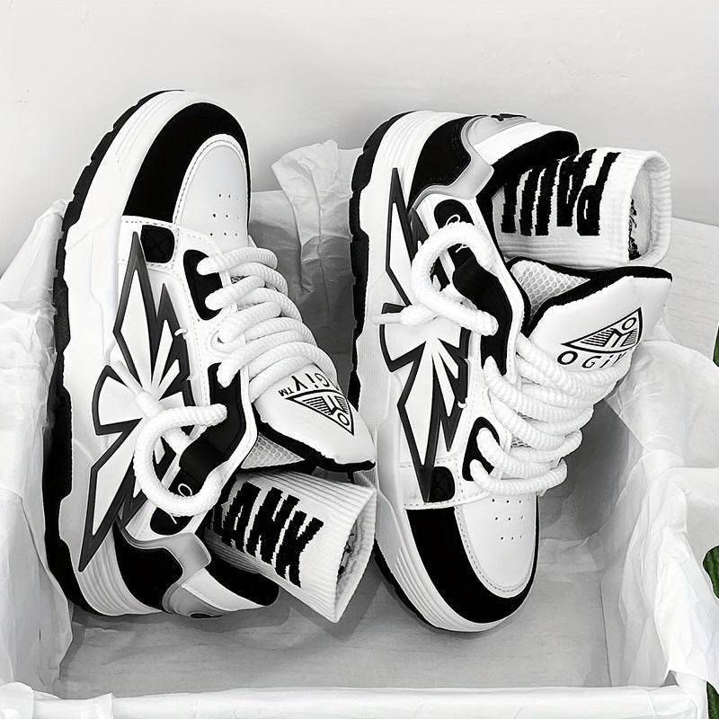 Trendy Men’s Thick Bottom Sneakers - Casual Harajuku Style, Multiple Colors - Buy Center
