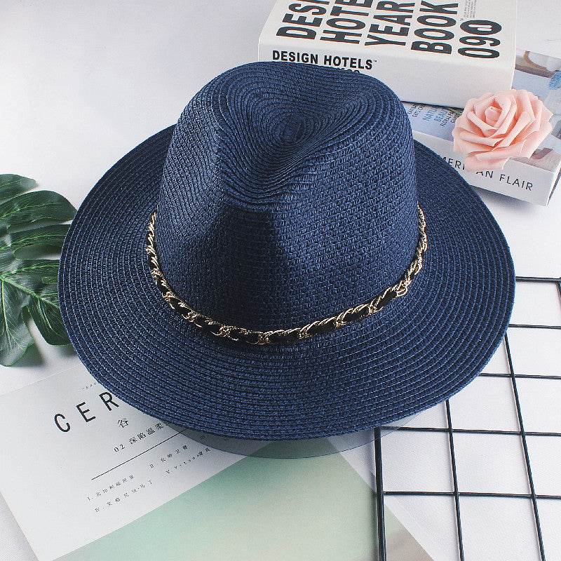 Buycenter Women's Summer Jazz Beach Hat - Stylish Straw Baseball Cap - Buy Center