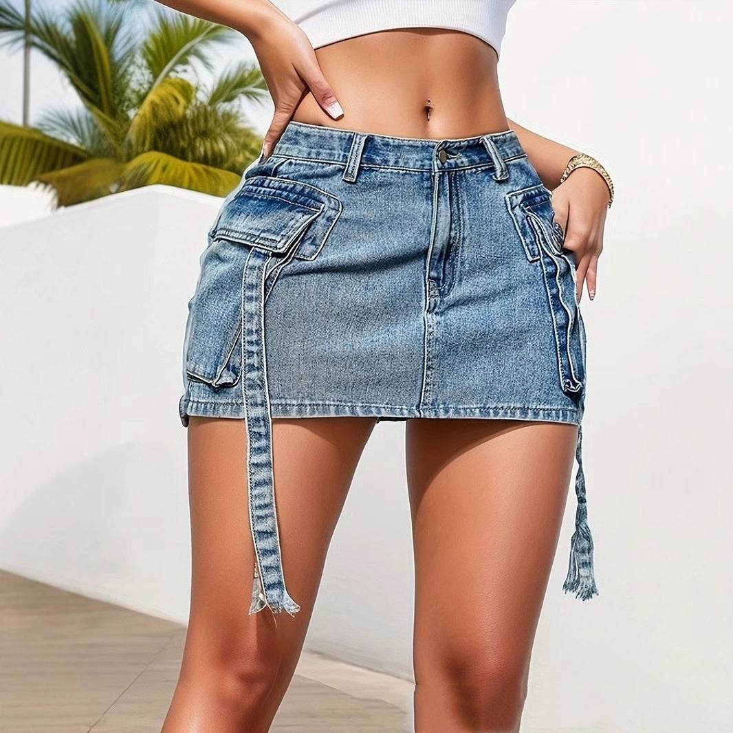 Summer Sheath Denim Skirt - Stylish Women’s Short Blue Cotton Skirt 2025 - Buy Center