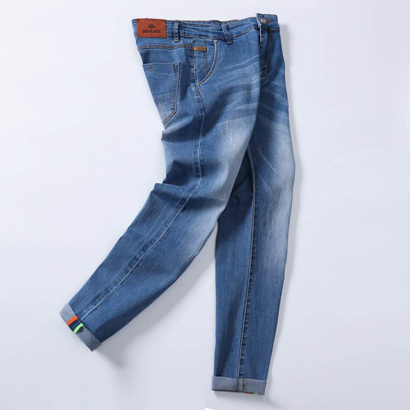 Buycenter Men's Skinny Trousers - Comfortable Mid Waist Denim Pants - Buy Center