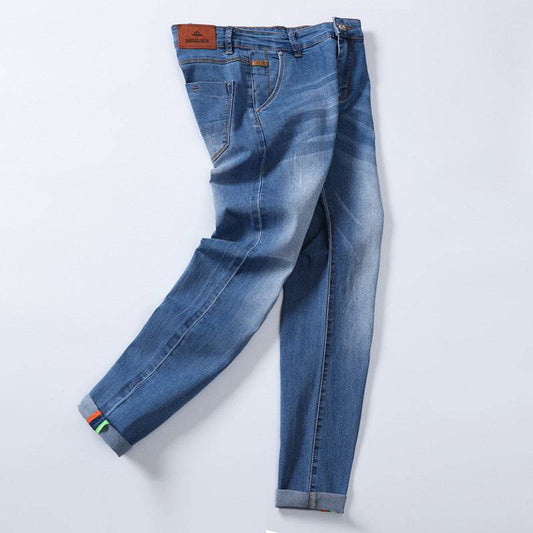Buycenter Men's Skinny Trousers - Comfortable Mid Waist Denim Pants - Buy Center