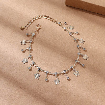 Butterfly Tassel Anklet & Colorful Oil Necklace - Bohemian Gold Accessories - Buy Center