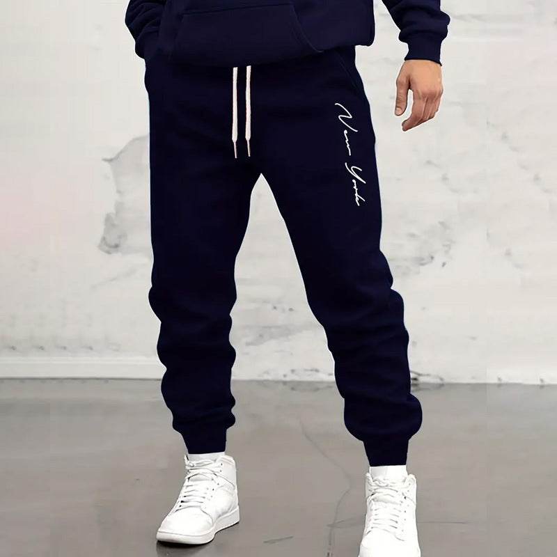 Men's Casual Sports Trousers - Stylish Letter Print Tapered Fit 2025 - Buy Center