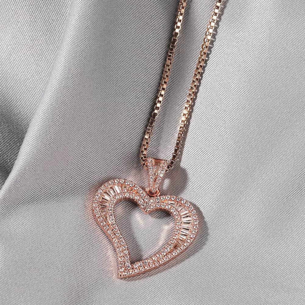 Buycenter Small Heart Pendant Necklace - Unisex Hip Hop Jewelry Set - Buy Center