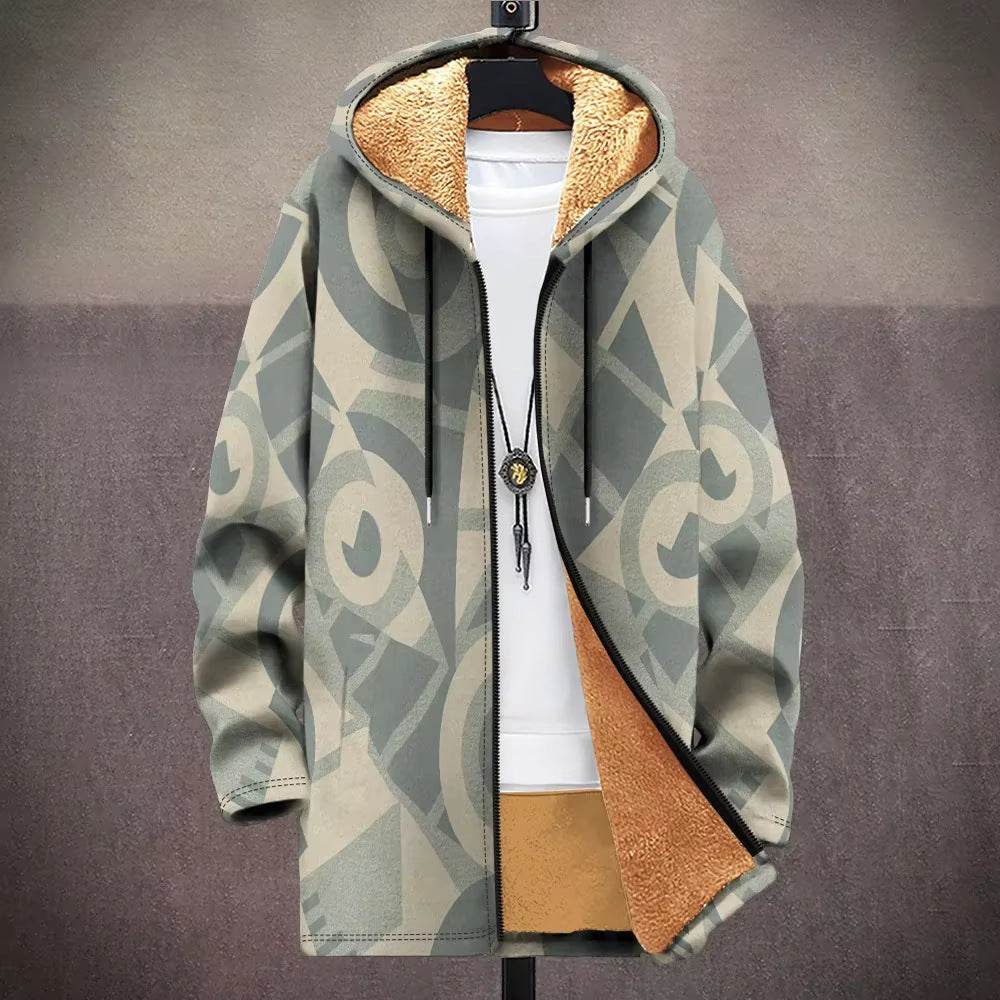 Stylish Digital Printed Men's Trench Coat - Trendy Mid-Length Cardigan - Buy Center