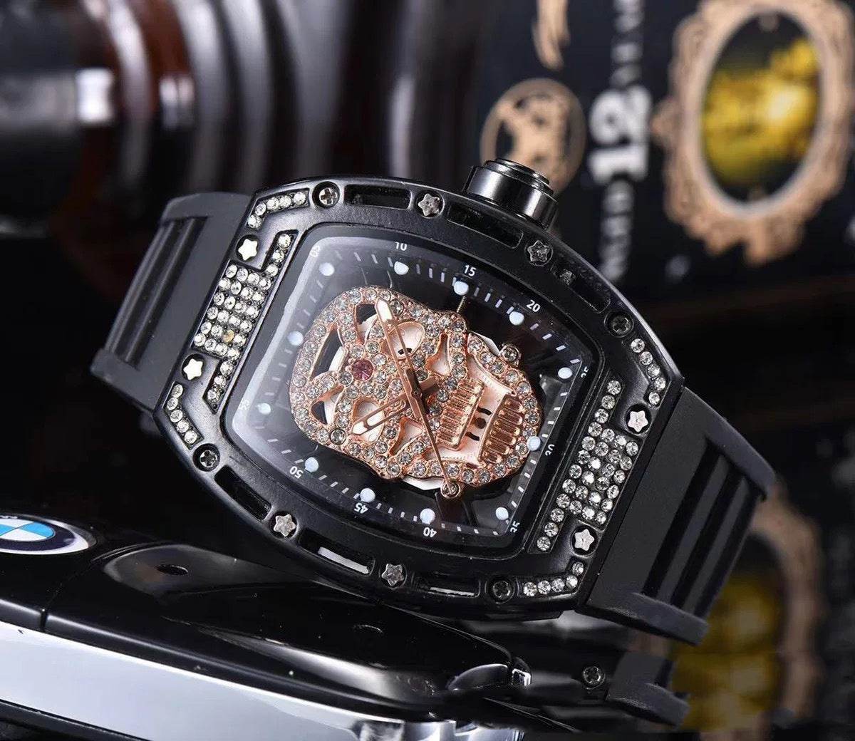 Buycenter Men's Silicone Quartz Watch - Tonneau Shape, Stylish Design - Buy Center