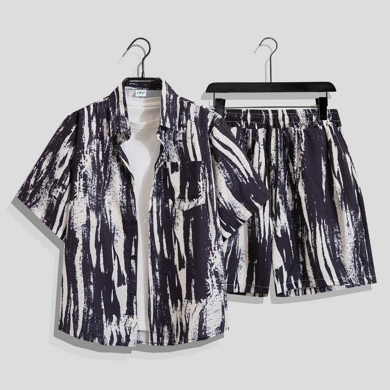 Hong Kong Style Retro Printed Shirt - Men's Short Sleeve Summer Top - Buy Center