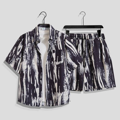 Hong Kong Style Retro Printed Shirt - Men's Short Sleeve Summer Top - Buy Center