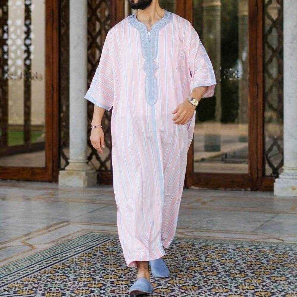 Arab Ethnic Style Short Sleeve Rompers for Men - Sizes M to 4XL