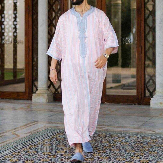 Arab Ethnic Style Short Sleeve Rompers for Men - Sizes M to 4XL