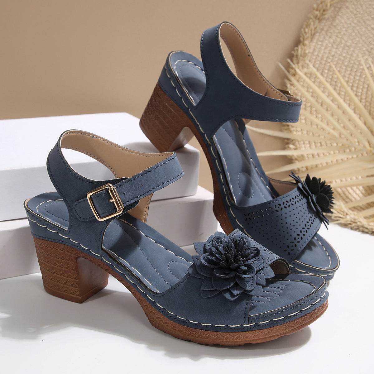 Buycenter Women's Chunky Heel Sandals - Summer Platform Shoes in Plus Sizes - Buy Center