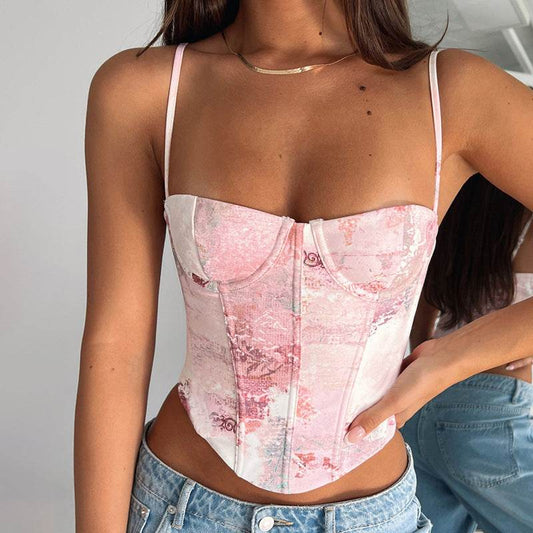 Buycenter Women's Sling Top - Printed Hot Girl Belt, Floral Pattern - Buy Center