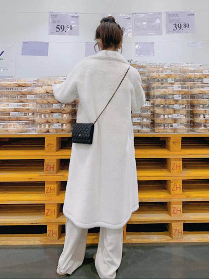 Stylish Long Thickened Artificial Mink Fur Overcoat - Winter Fashion Essential - Buy Center