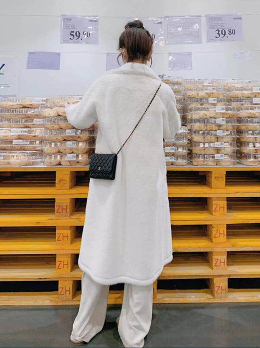 Stylish Long Thickened Artificial Mink Fur Overcoat - Winter Fashion Essential - Buy Center