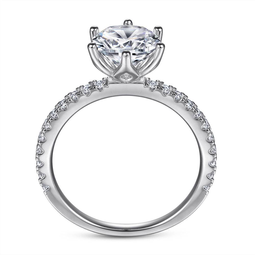 Women's S925 Sterling Silver Ring - Modern Geometric Design with Zircon - Buy Center